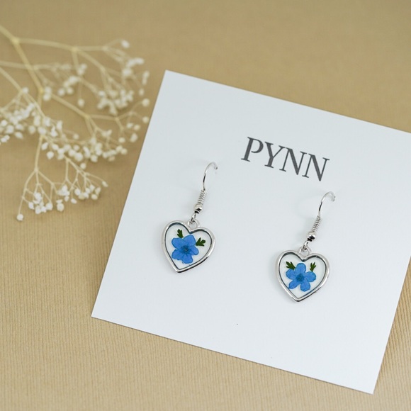 Botanical handmade earrings, real flowers - Picture 2 of 2